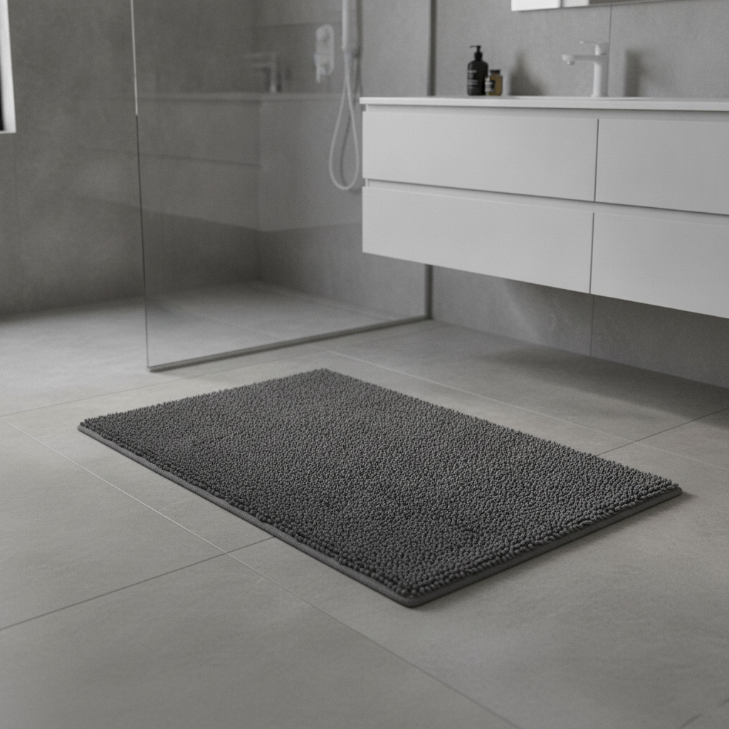Caterpillar Gray Bath Mat
