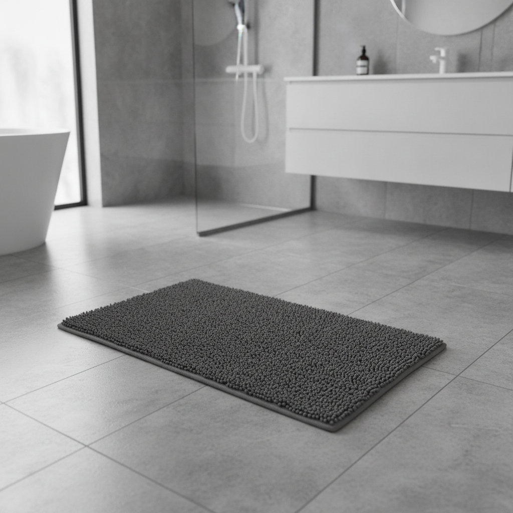 Caterpillar Gray Bath Mat