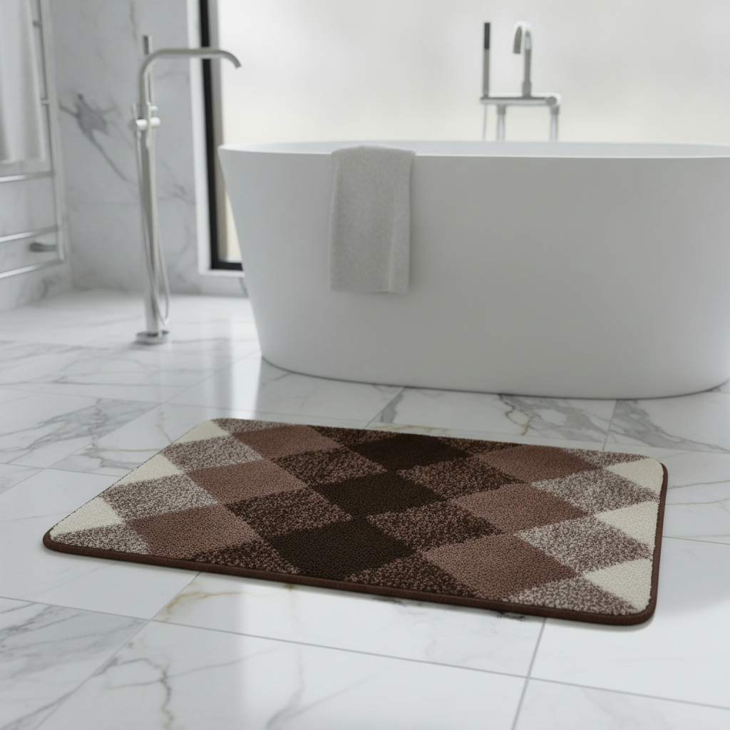 Pattern Checkered Bath Mat - view 25