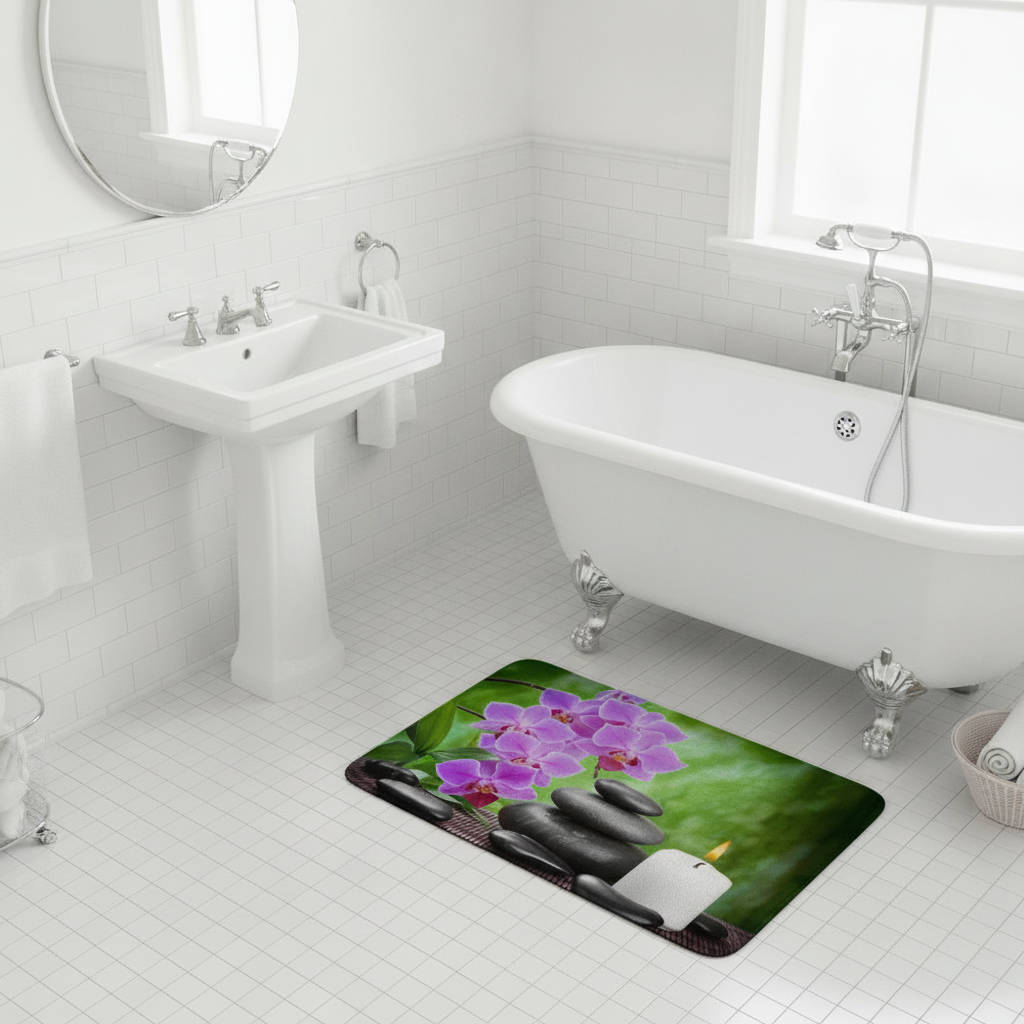 Zen Bathroom Rug - size comparison