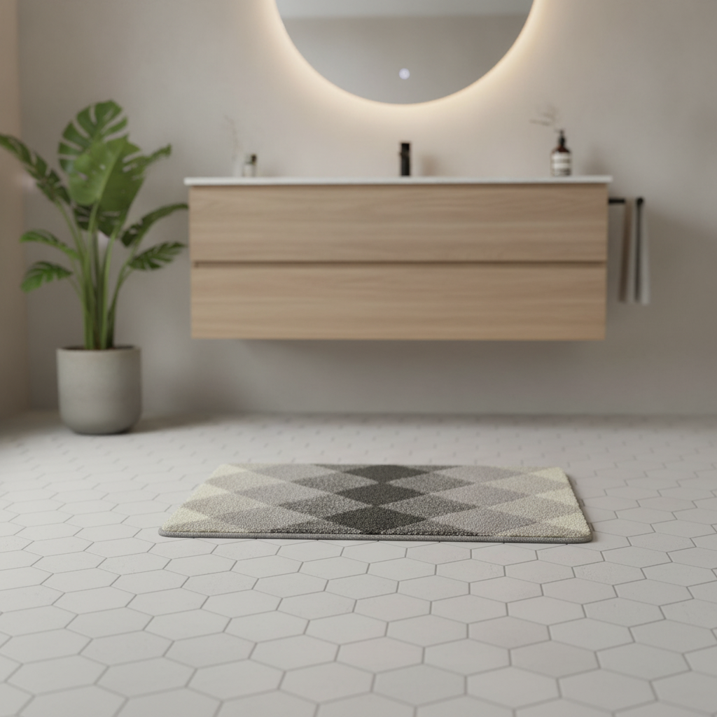 Pattern Checkered Bath Mat