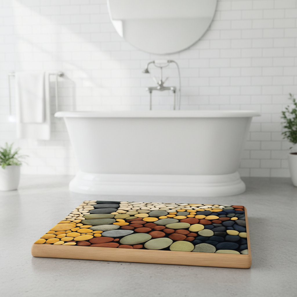 Pebble Pattern Bath Mat - color variations