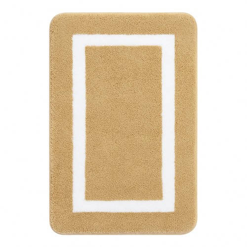 Absorbent Beige Bathroom Rug