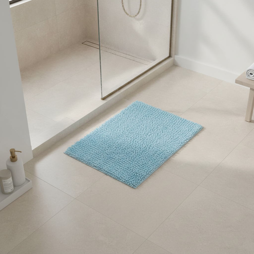 Caterpillar Blue Bath Mat
