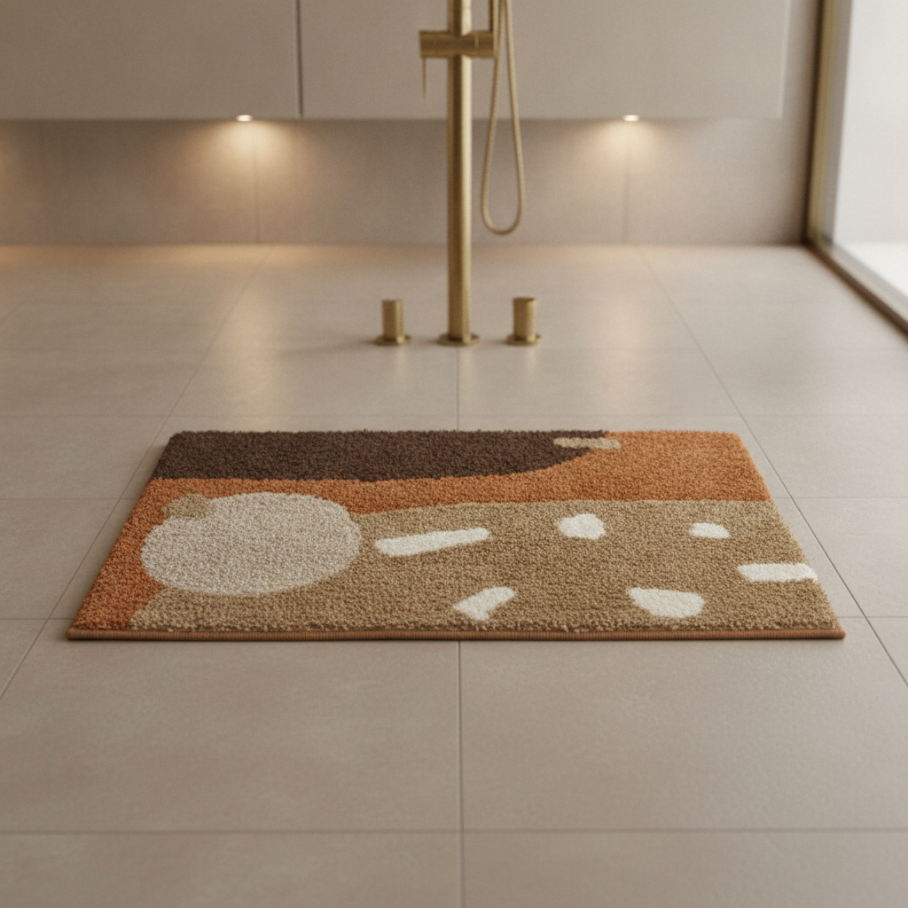 Thick Brown Beige Bath Mat - product detail