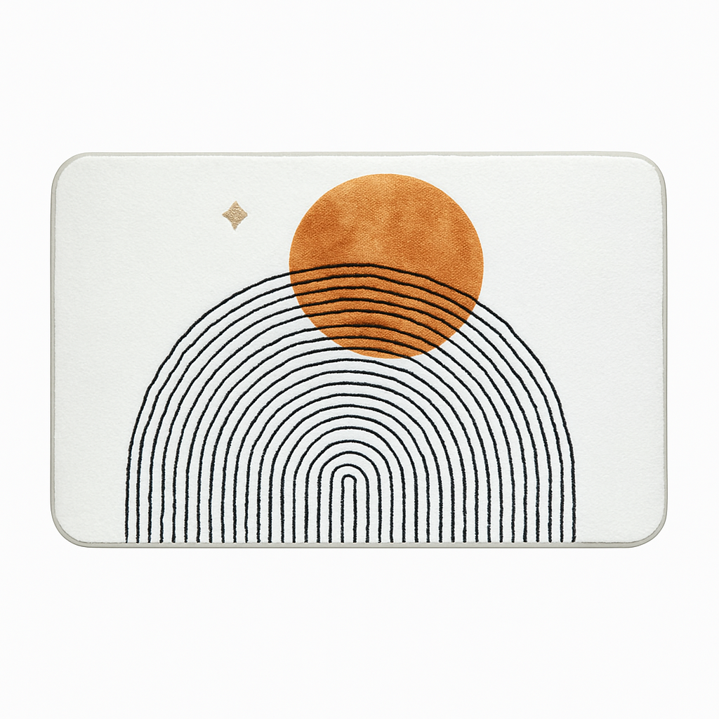 Large Brown Design Bath Mat