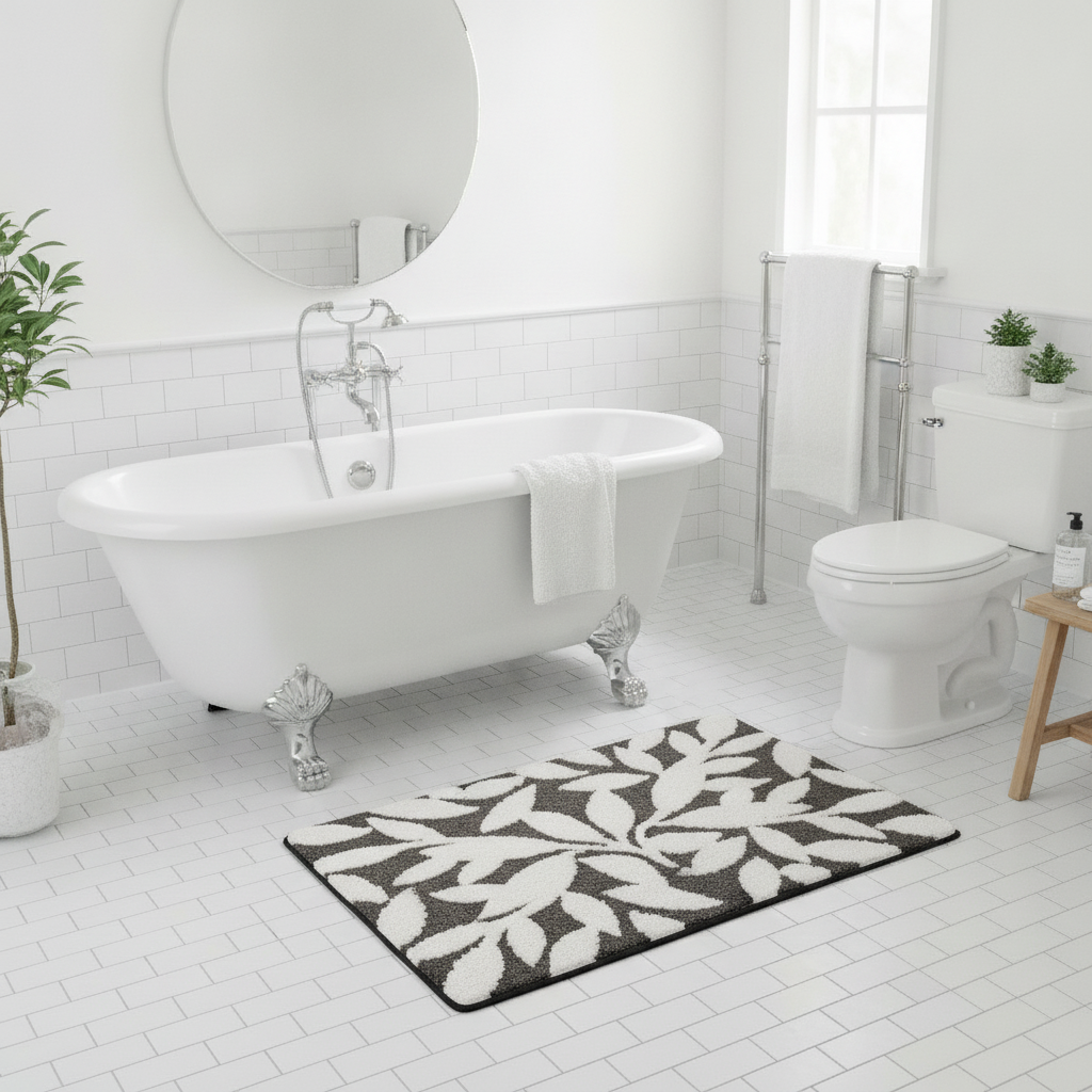 Pattern Leaf Bath Mat