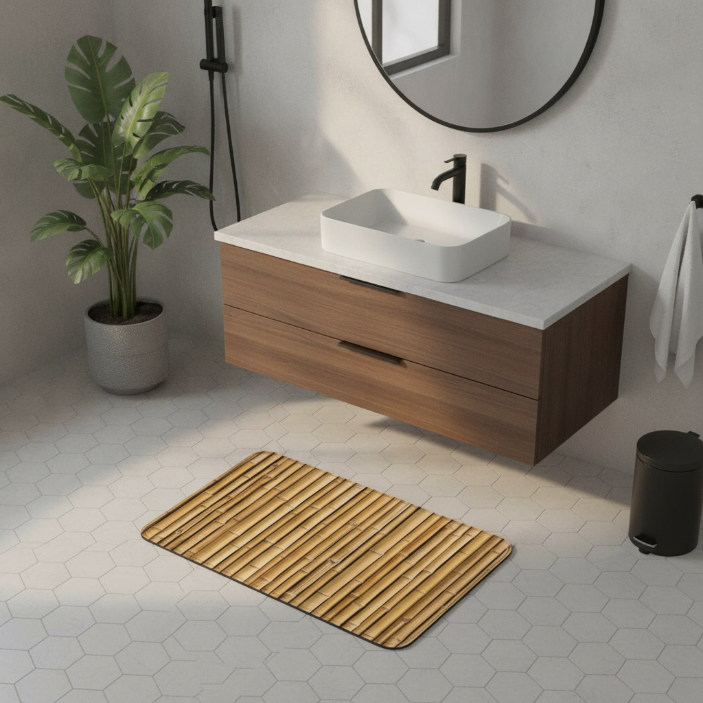 Bamboo Imitation Bath Mat