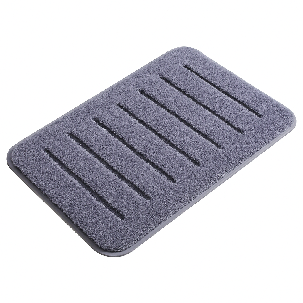 Gray Microfiber Bath Mat