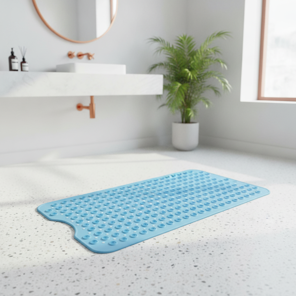 Bathrug Non-Slip Blue Bath Mat