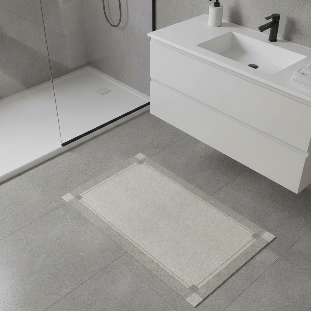 Gray Argent Bathroom Rug