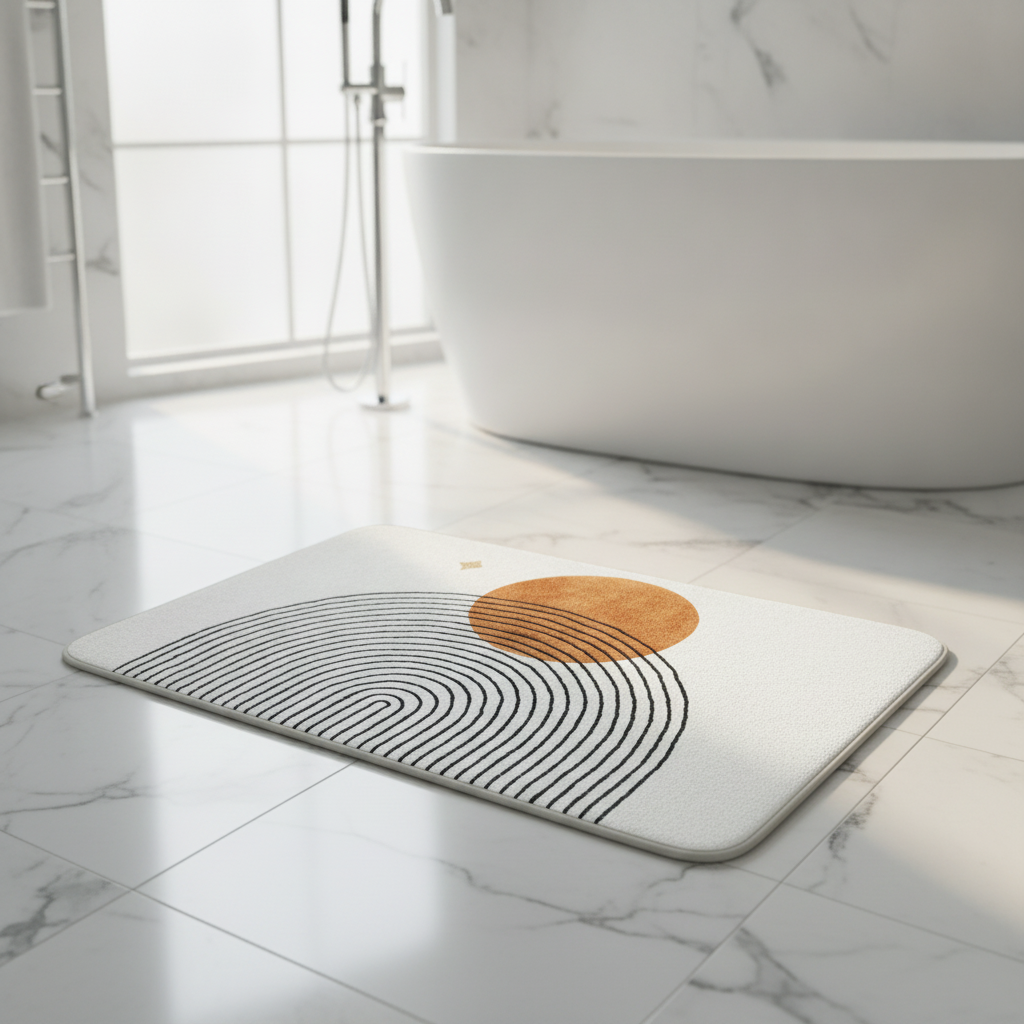 Large Brown Design Bath Mat - product detail