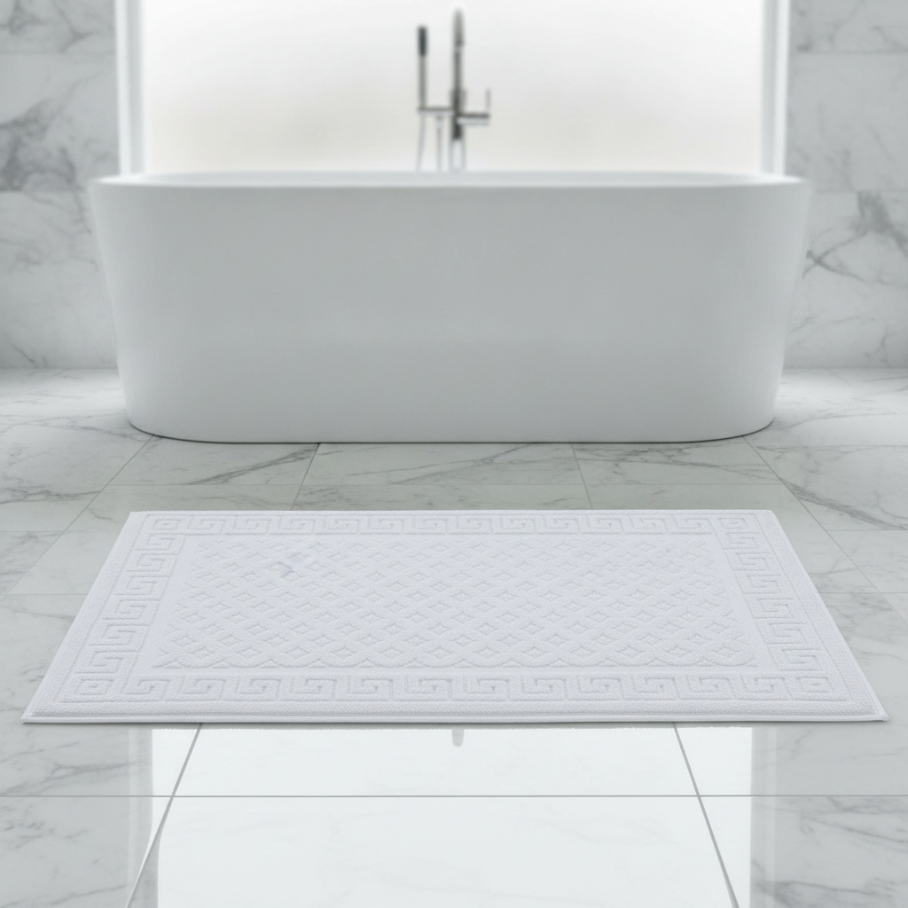 Non-Slip Cotton Bath Mat - bathroom setting