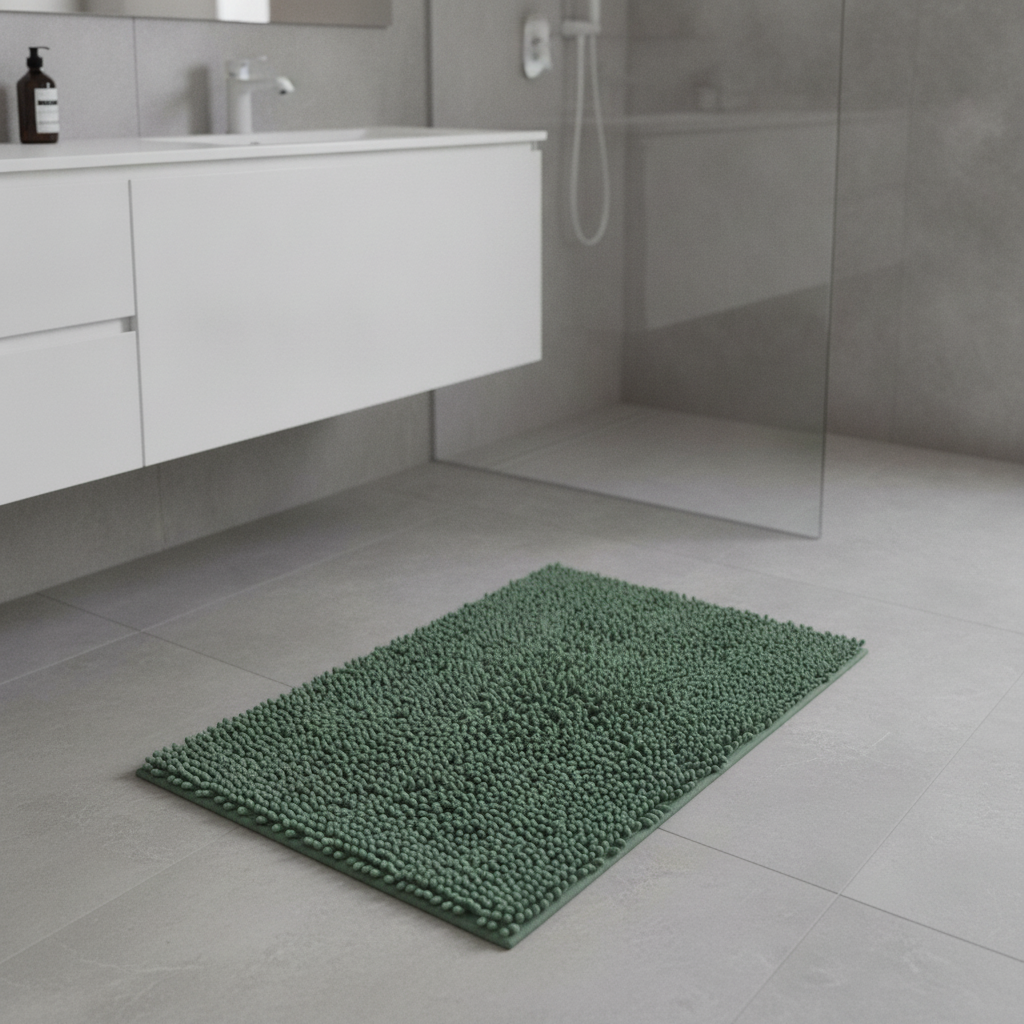 Caterpillar Green Dark Bath Mat