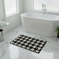 White Black Bathroom Rug