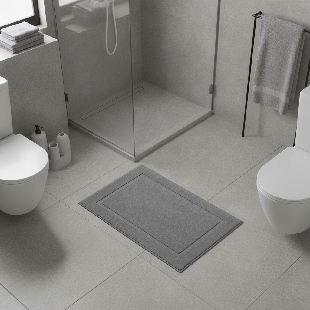 Cotton Gray Bath Mat