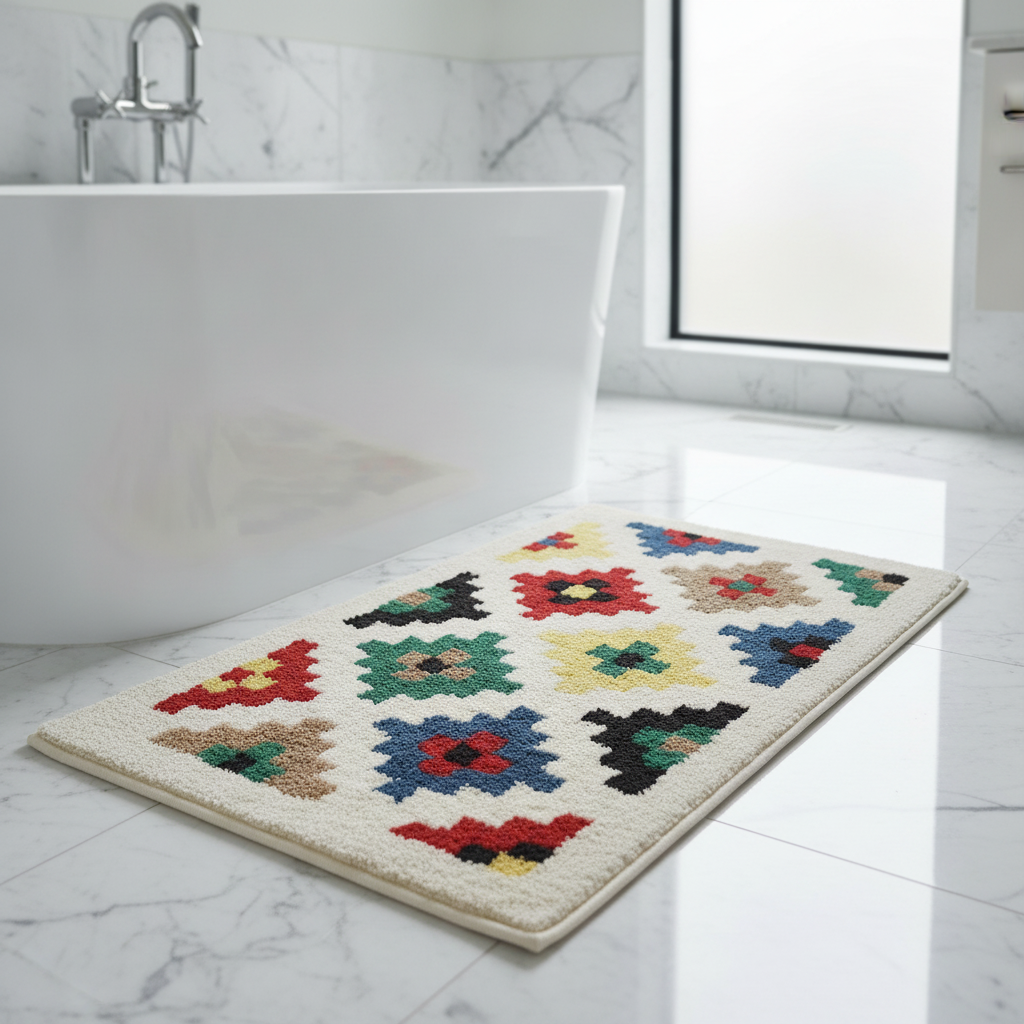 Geometric Bathroom Rug - view 11