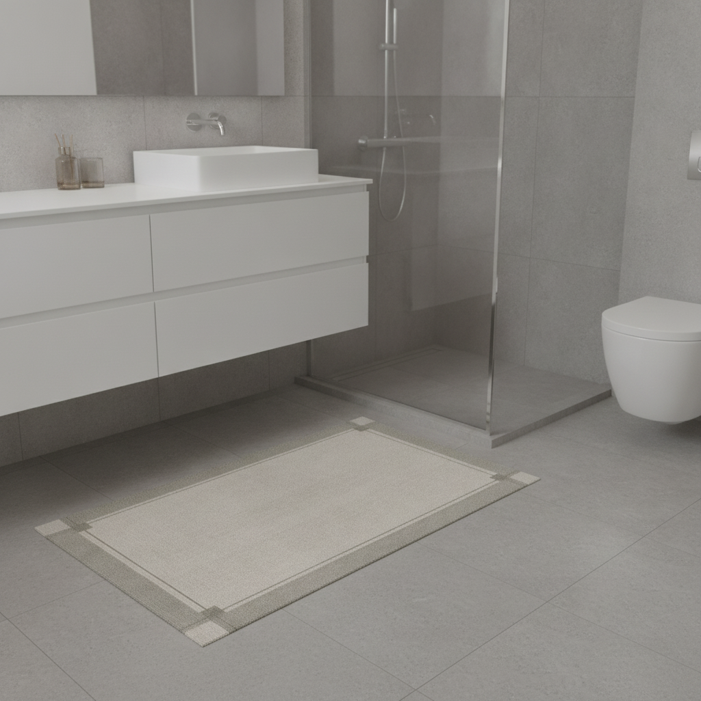 Gray Argent Bathroom Rug
