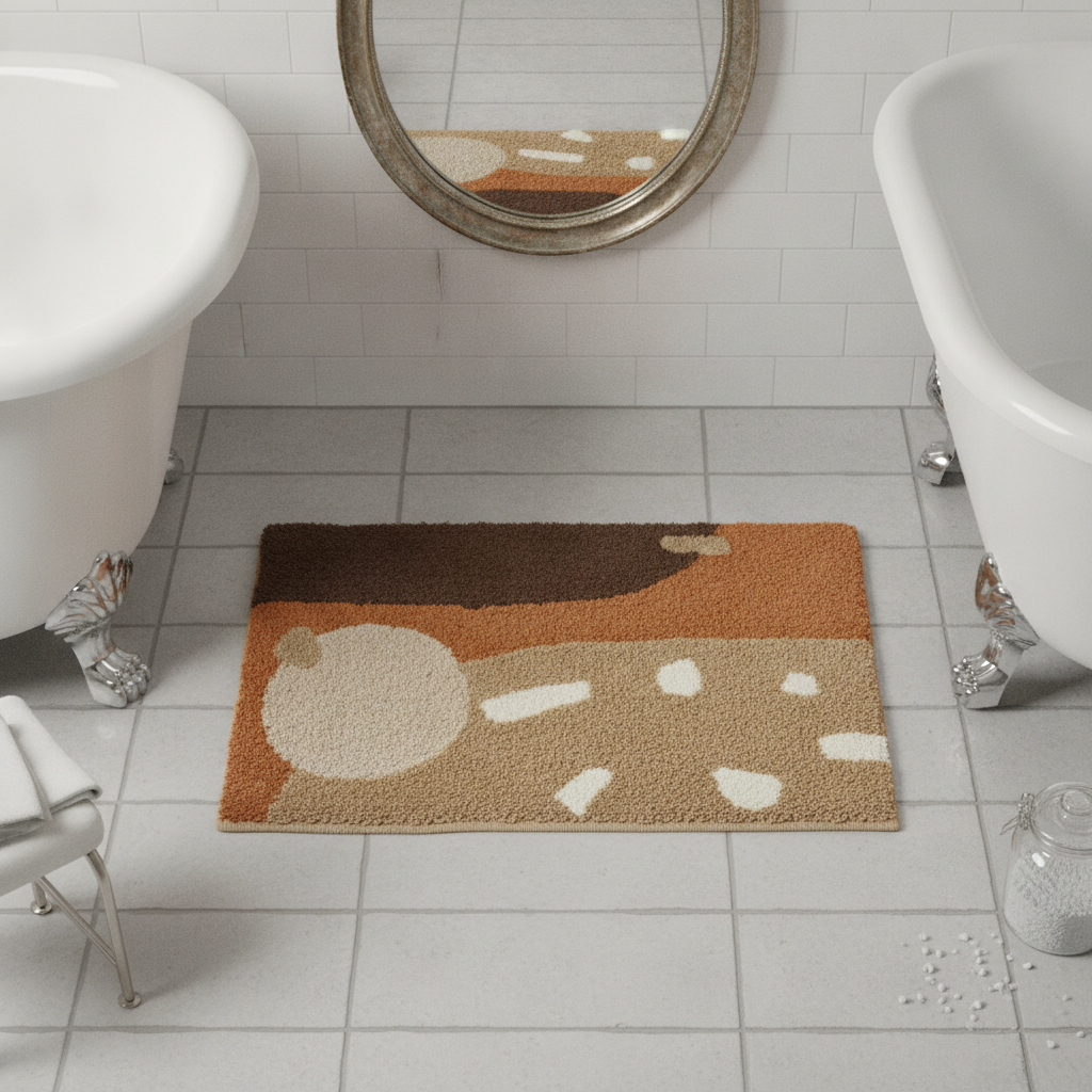 Thick Brown Beige Bath Mat