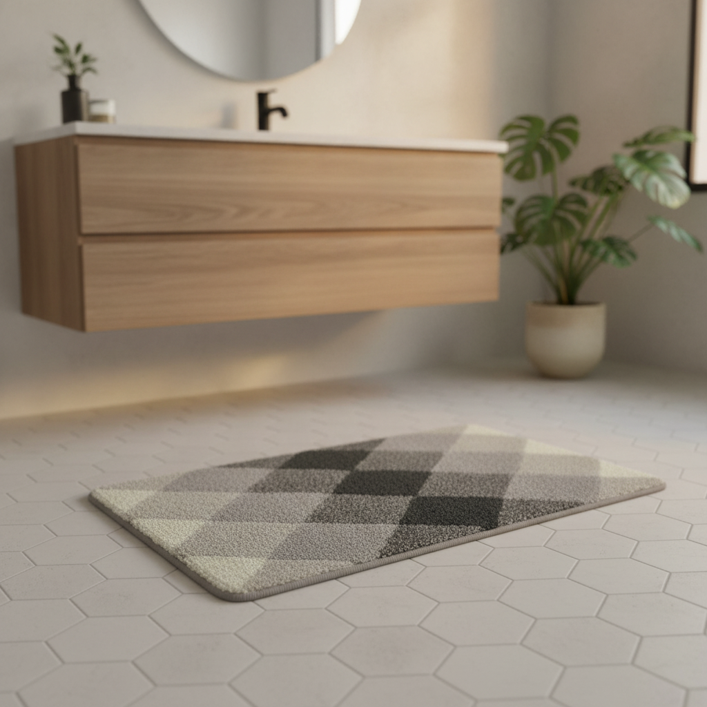 Pattern Checkered Bath Mat
