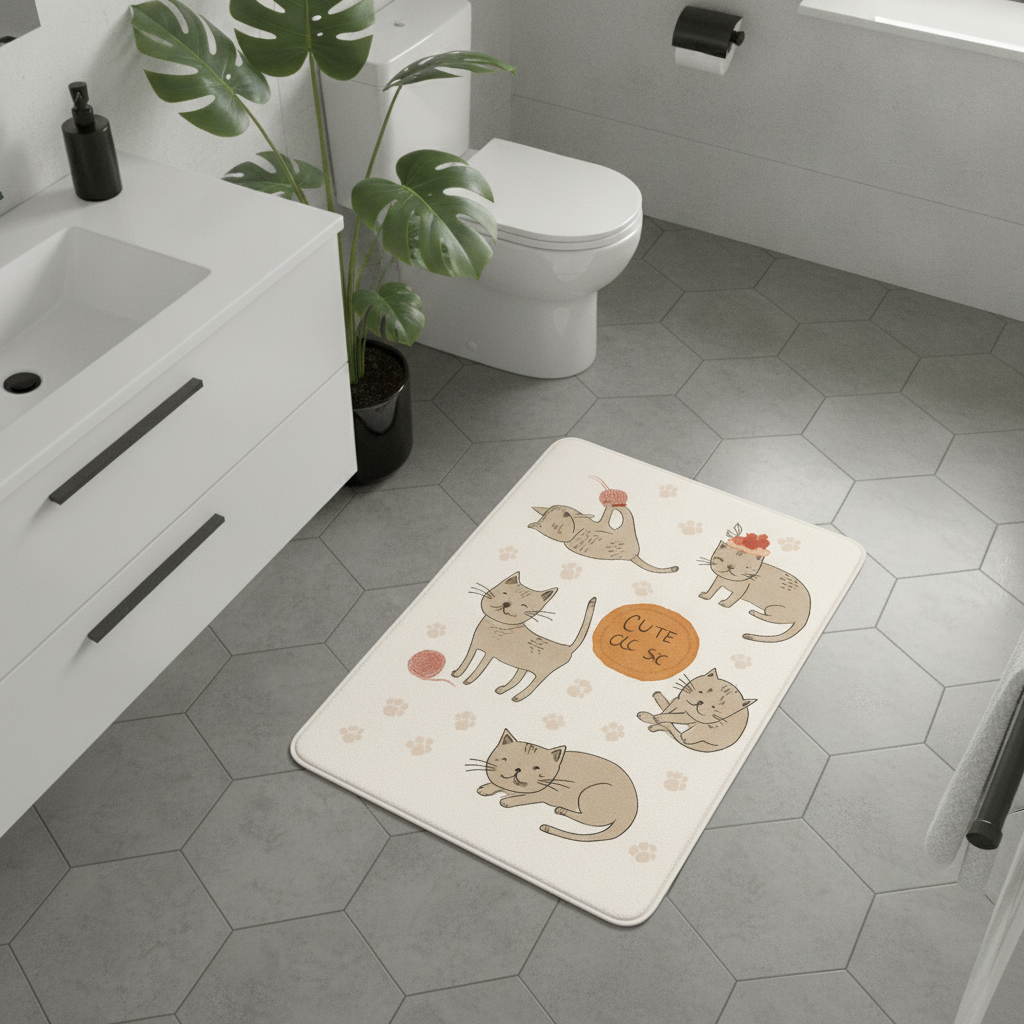 Cat Gray Bath Mat - view 16