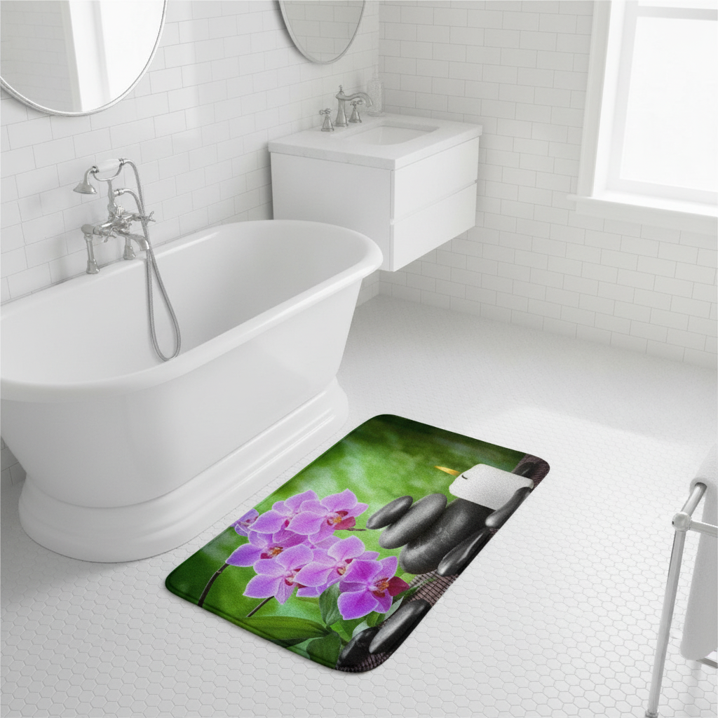 Zen Bathroom Rug - size comparison