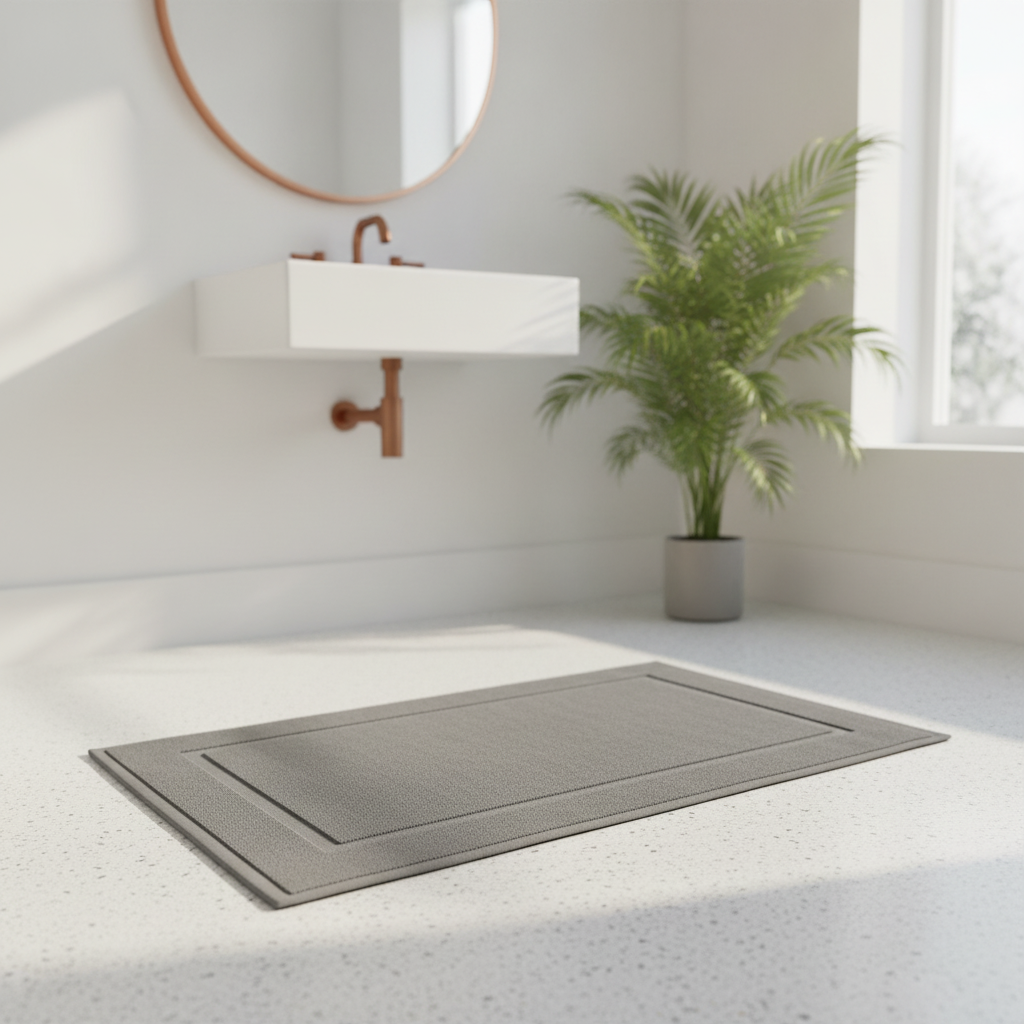 Cotton Gray Bath Mat