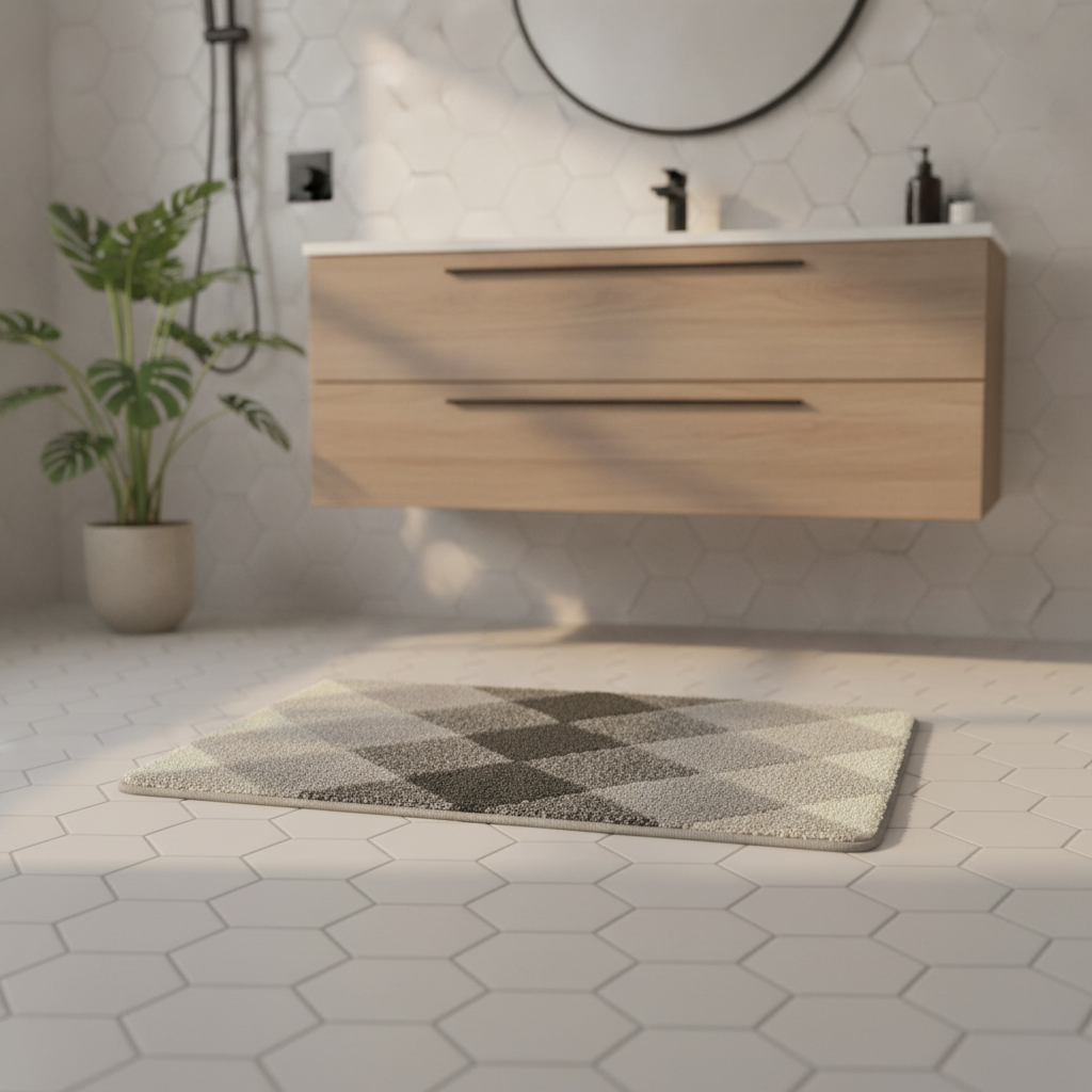 Pattern Checkered Bath Mat