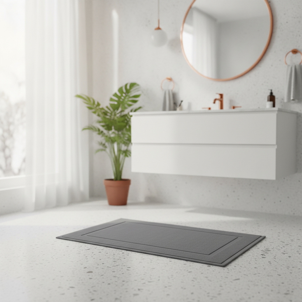 Cotton Gray Bath Mat