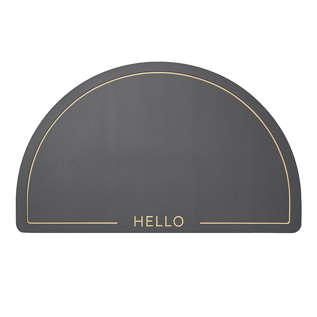 Half Circle Hello Bath Mat