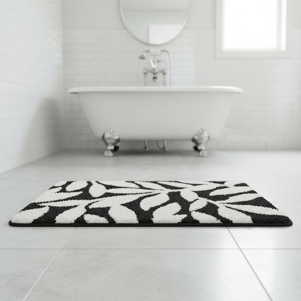 Pattern Leaf Bath Mat - product detail