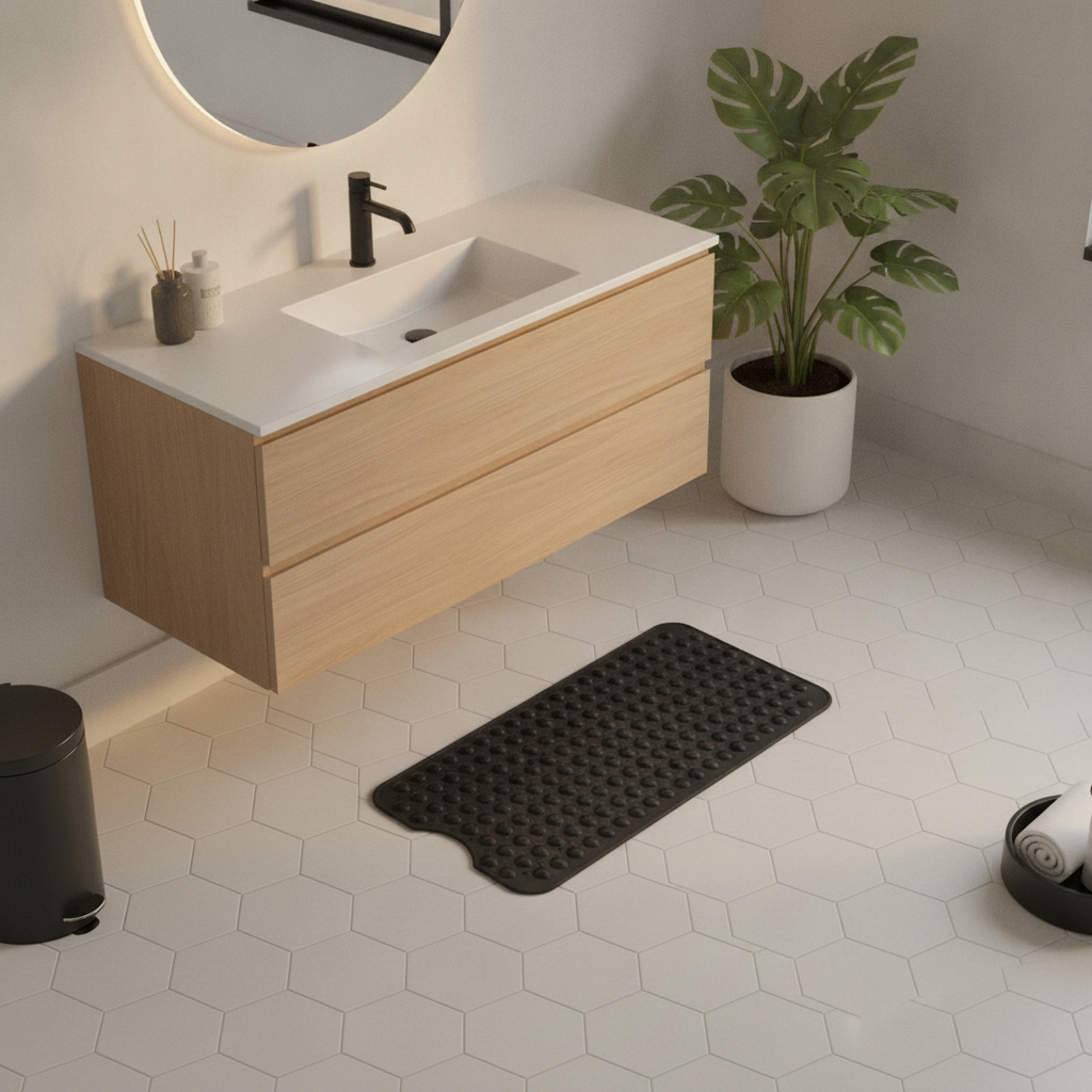 Bathrug Black Bath Mat