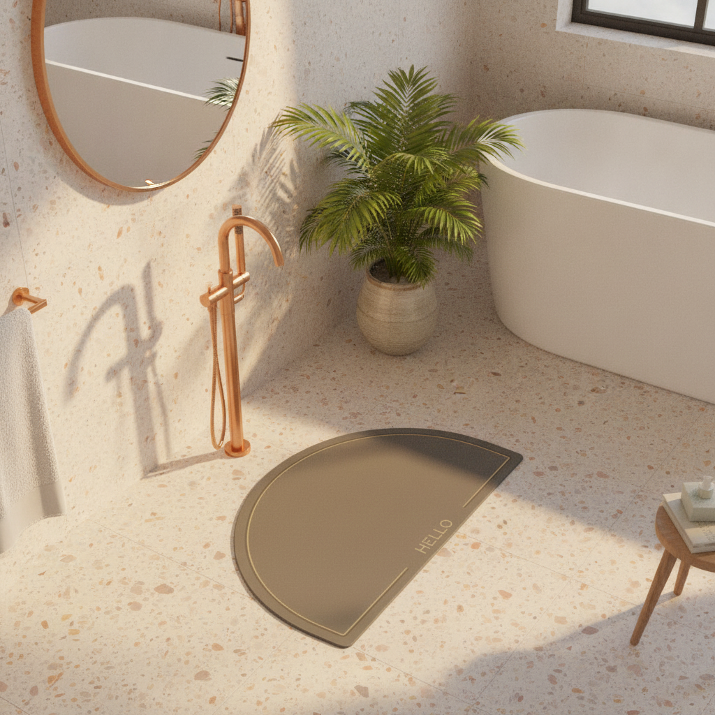 Half Circle Hello Bath Mat - product detail