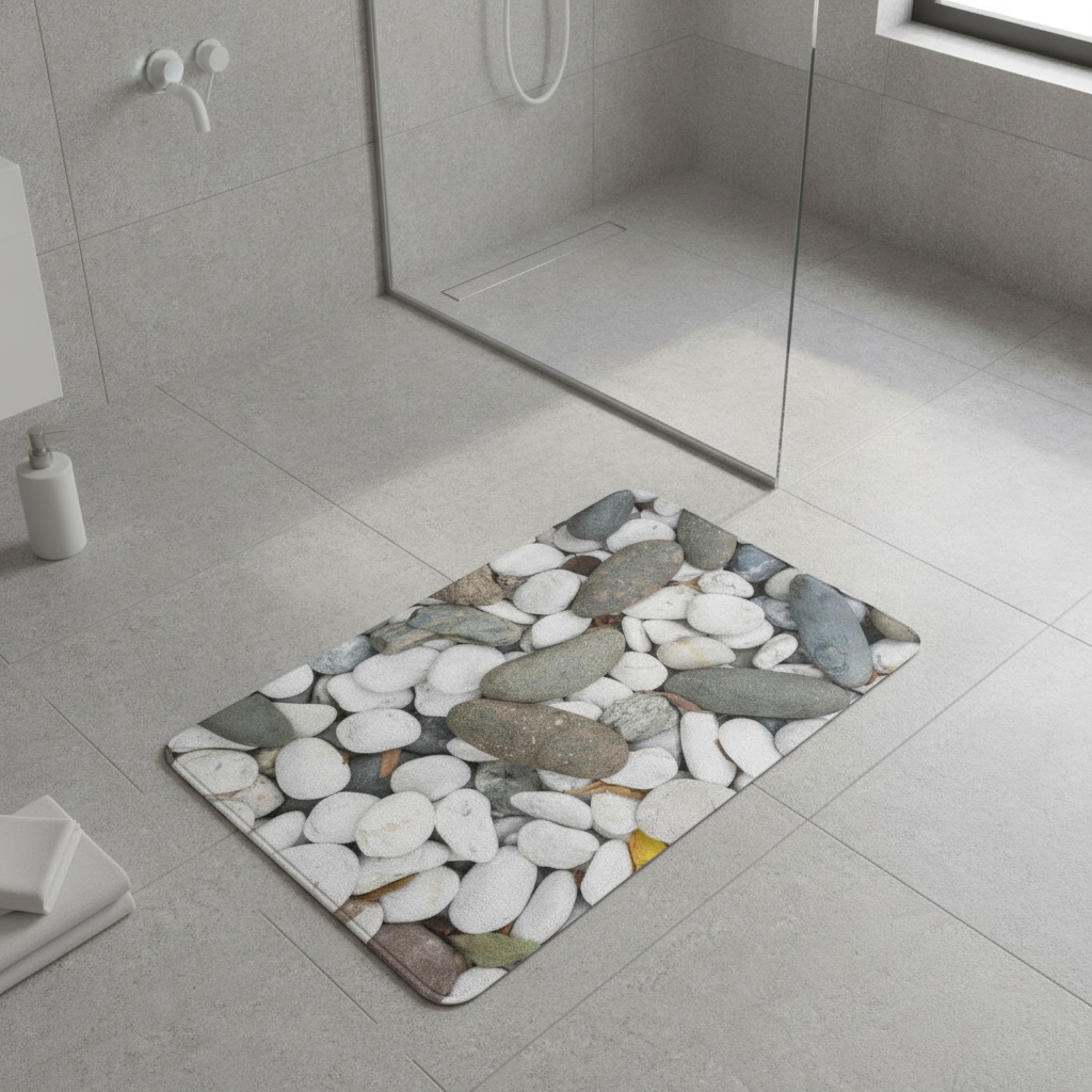 White Bathroom Runner