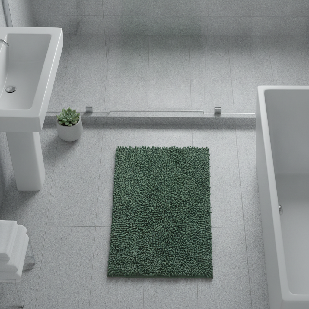 Caterpillar Green Dark Bath Mat - care instructions