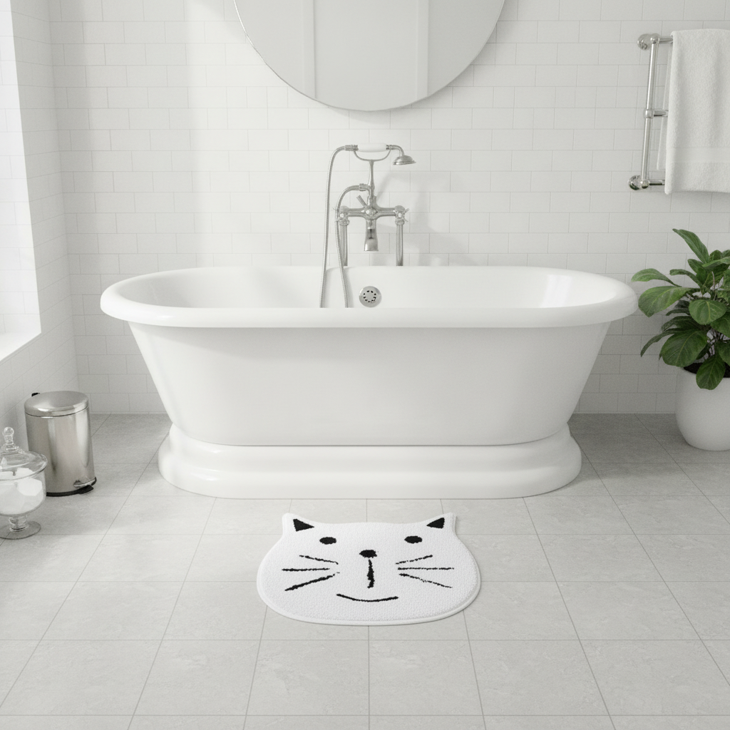 Cat Bath Mat - bathroom setting