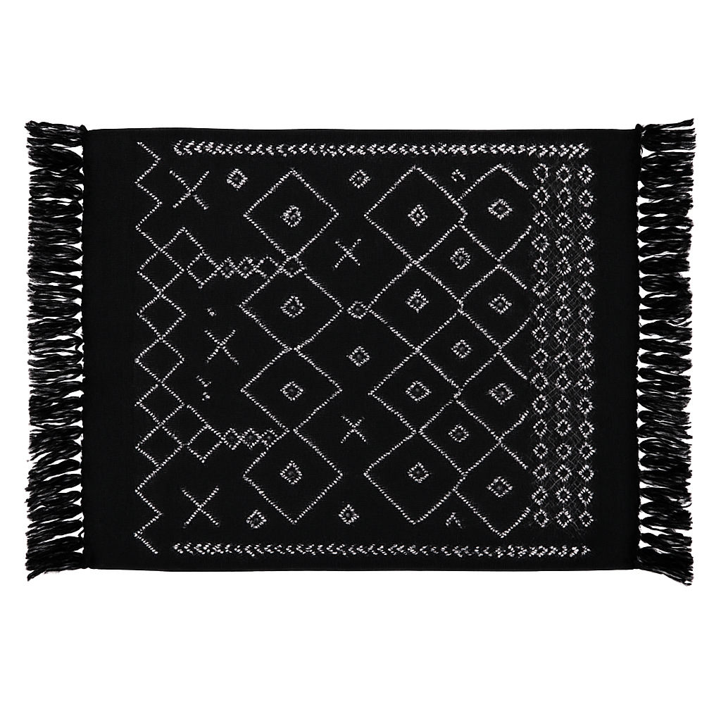 Cotton Black Bath Mat