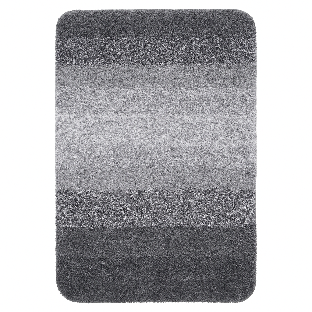 Gray White Bath Mat