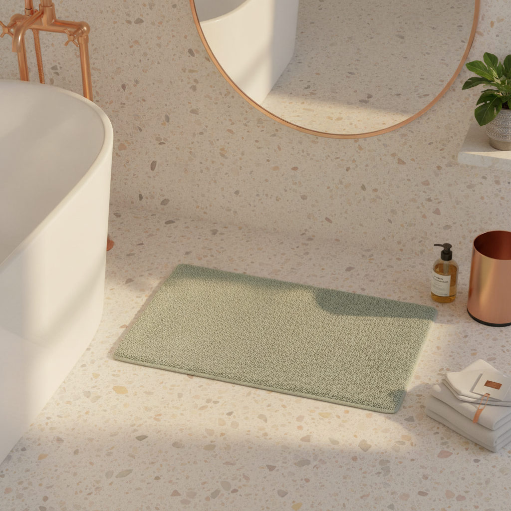 Gray Light Bath Mat - care instructions