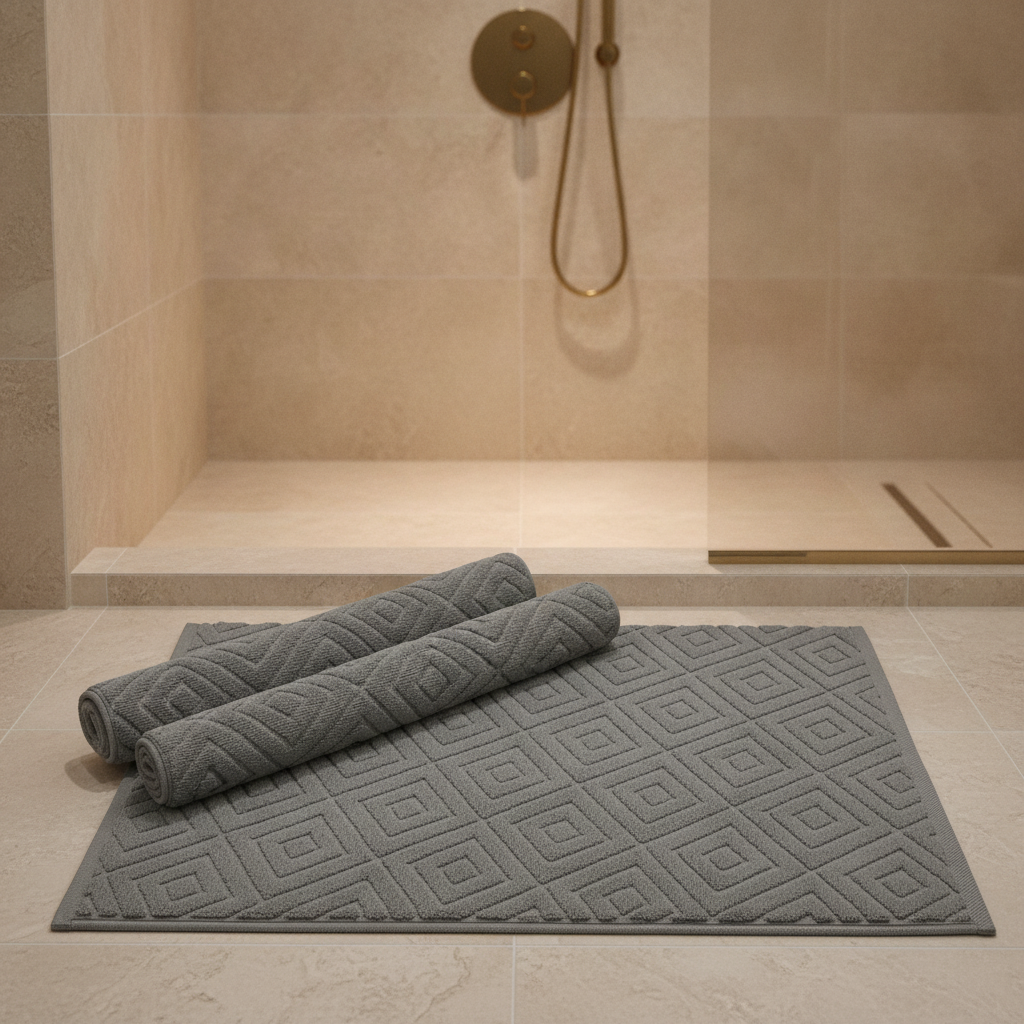 Absorbent Cotton Bathroom Rug