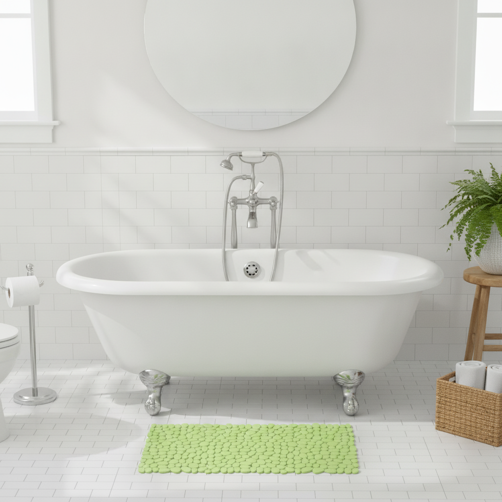 Non-Slip Plastic Pebbles Bath Mat - size comparison