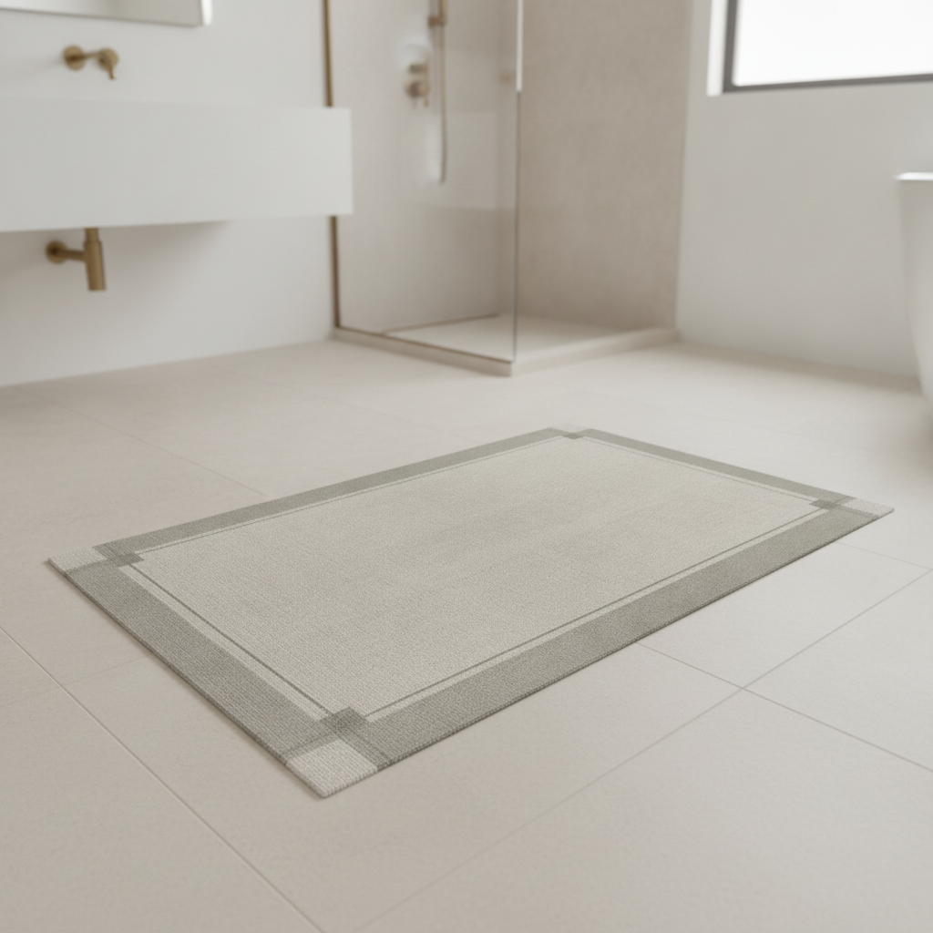 Gray Argent Bathroom Rug