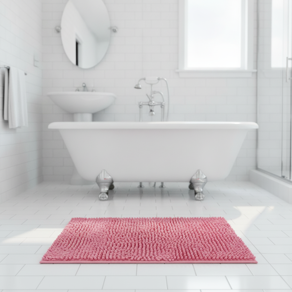 Caterpillar Pink Bath Mat