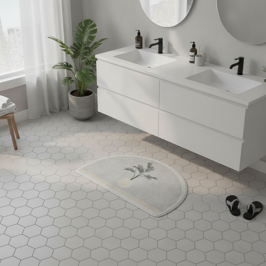 Half Moon Gray Bath Mat