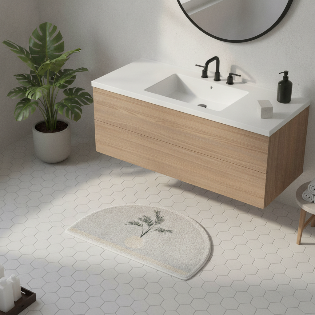Half Moon Gray Bath Mat