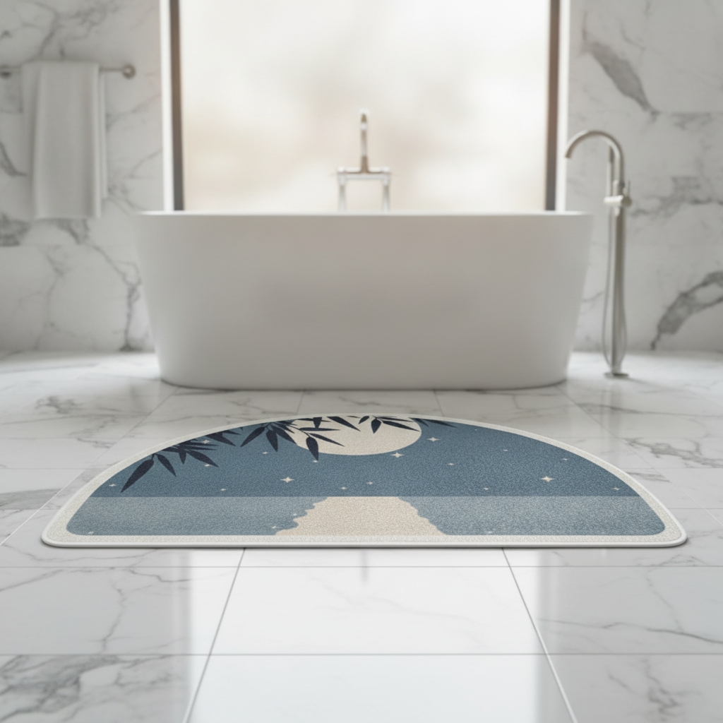 Small Half Moon Bathroom Rug