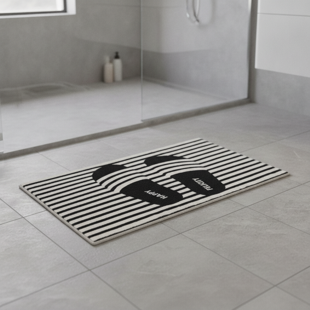 Striped Bathroom Rug