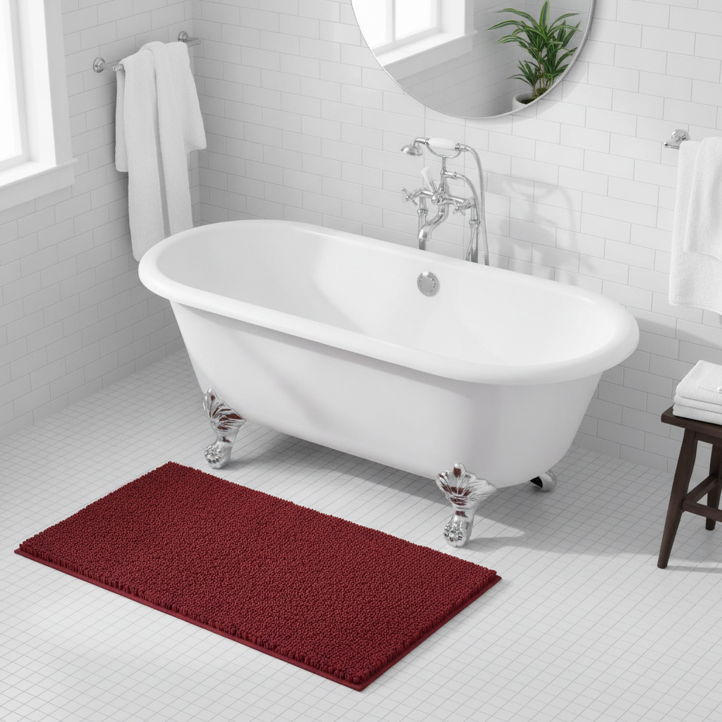 Non-Slip Large Size Bathroom Rug - close-up texture