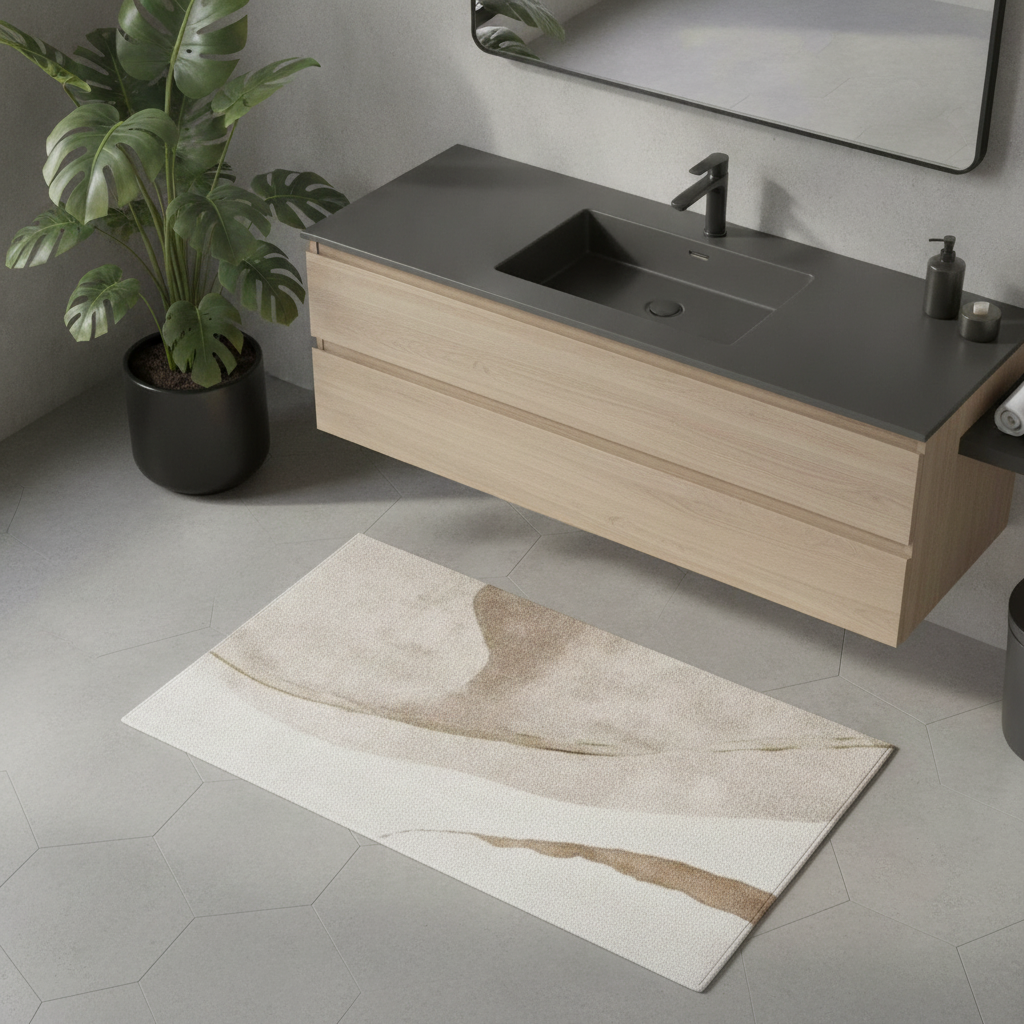 Modern Bathroom Rug - bathroom setting