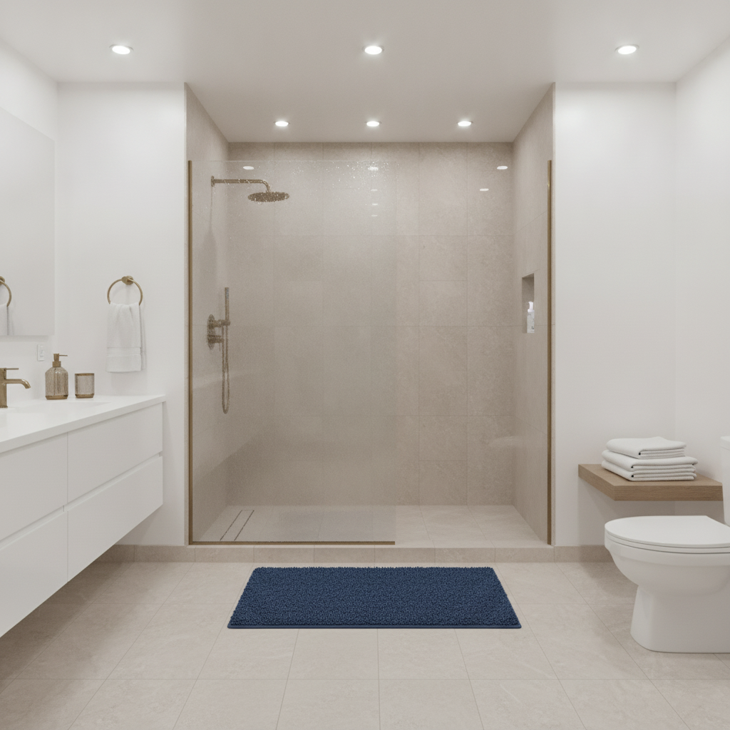 Large Blue Navy Bath Mat